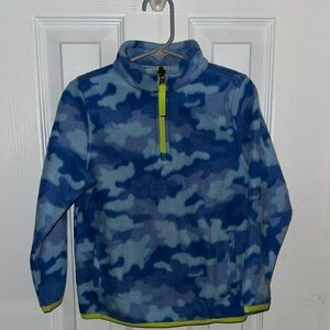Amazon Essentials Blue Camouflage Fleece Pullover